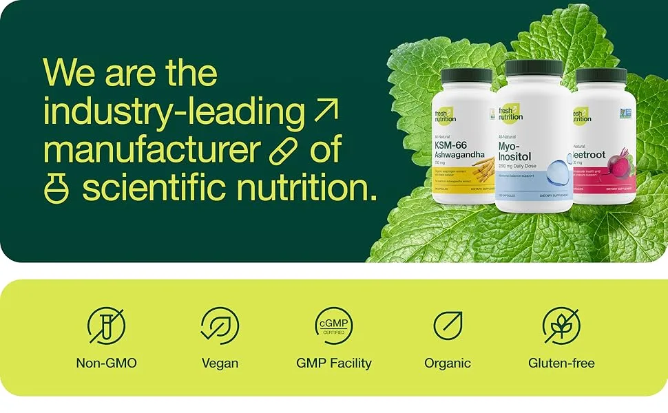 Fresh Nutrition L Methylfolate 7.5mg DNA Verified for Maximum Potency Superior Bioavailability 5-MTHF Methyl Folate - 30 Capsules 7.5mg 30 Capsules - About Fresh Nutrition