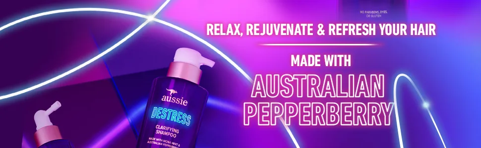 Aussie Shampoo 10.1 Fl Oz Clarifying Shampoo - relax rejuvenate and refresh your hair made with australian pepperberry