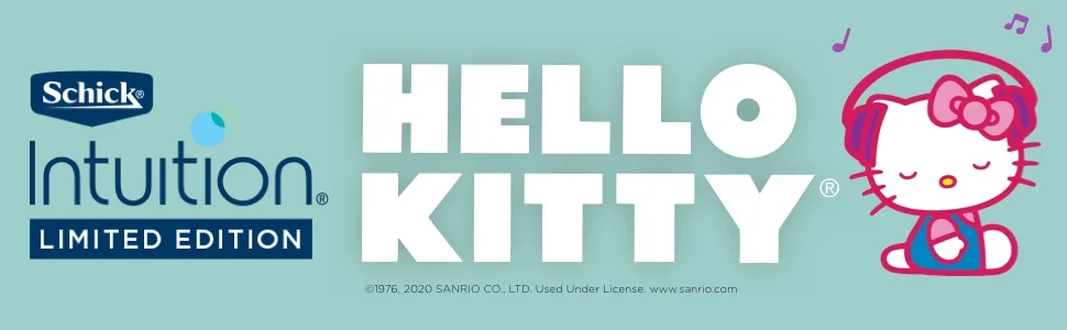 Schick Intuition Limited Edition Hello Kitty Sensitive Skin Razor for Women with 1 Razor and 4 Refills - Schick Intuition Hello Kitty Razor Handle Hello Kitty Collectible Shave Razor
