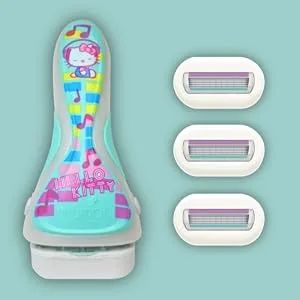 Schick Intuition Limited Edition Hello Kitty Sensitive Skin Razor for Women with 1 Razor and 4 Refills - Schick Intuition Hello Kitty Razor Handle Hello Kitty Collectible Shave Razor