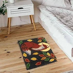 PakyKai Latch Hook Kits for Adults Color Printed Fox DIY Hook Rug Carpet Needlework Tapestry Kits for Home Decors Festival Gift 52x38cm - Latch Hook Kits for Kid