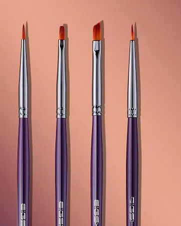 Makeup Brushes  EIGSHOW 5 Color Essential Kabuki Makeup Brush Set with Extra-soft Synthetic Fibers for Powder Blush Concealers Contouring Highlighting - EYELINER BRUSH