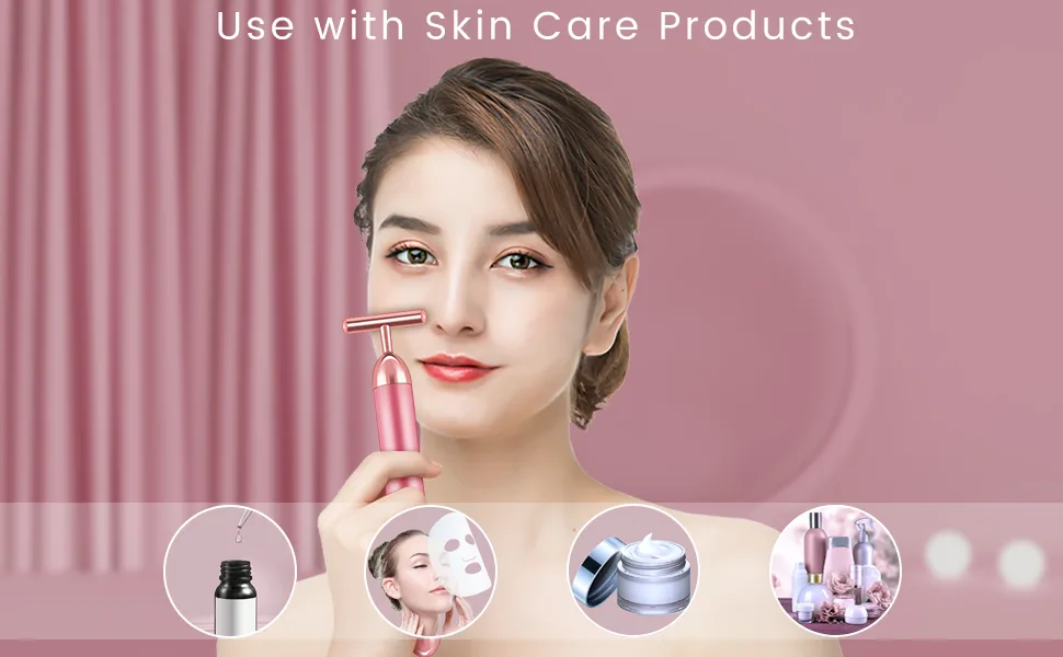 Face Massager Kit 3D Face Roller Massager T Shape Facial Massager Set Electric Skin Massager Tool - facemassagerkitrg-2