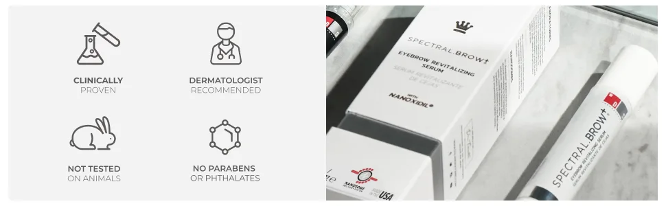 Spectral.BROW Brow Enhancing Serum by DS Laboratories - Promotes Appearance of Full  Bold Eyebrows  Get Denser  Thicker Eyebrows  Vegan and Cruelty Free - brow growth serum