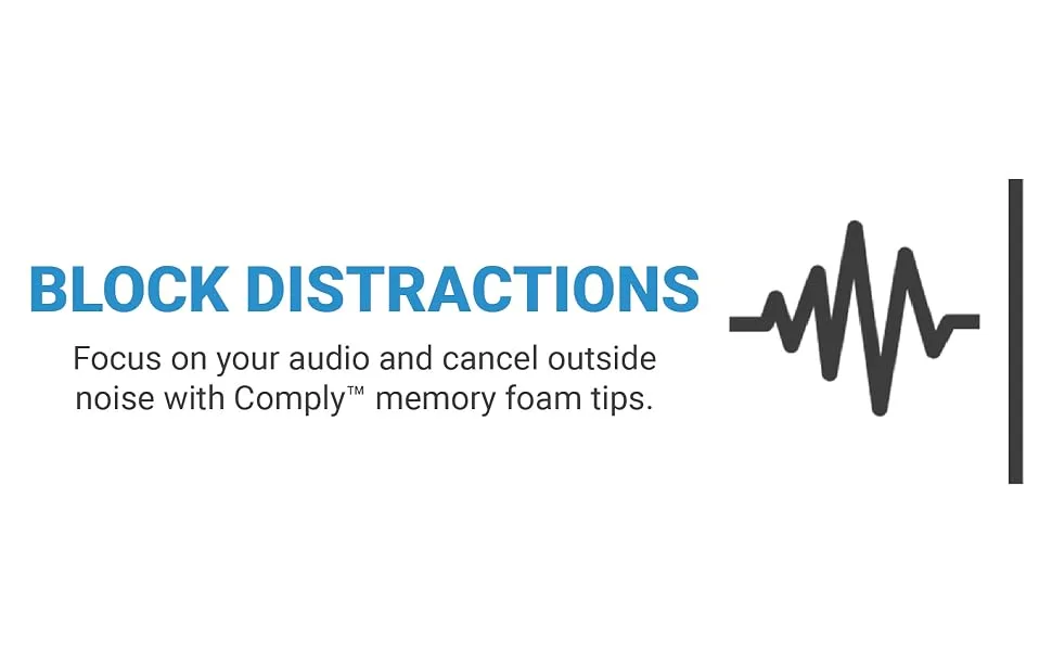 Comply  Professional Series Memory Foam Tips for All Shure Earbuds | Size Medium  3 Pairs - Block Distractions