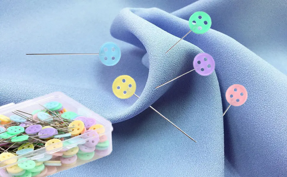 200 PCS Flat Head Pins  Straight Pins  Sewing Pins for Fabric  Button Colored Heads Quilting Pins  Boxed for Sewing DIY (Assorted Colors)  Mixed - sewing pins for fabric alfileres de costura flat head pins alfileres de costura flat head sewing pin