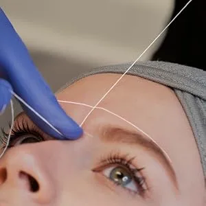 PMU Products WHITE Pre-Inked Microblading String for Brow Mapping   New and Improved Version   Heavily Inked - Brow Mapping String - SPN-SELR