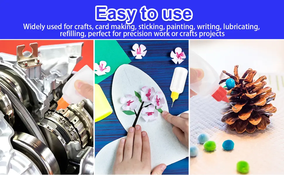 12pcs Precision Tip Applicator Bottles  YGDZ 30ml Needle Tip Squeeze Glue Bottles for Paint Quilling Craft  6 Colors Precision Bottles with 5 Mini Funnels Colored Tip - Precision Tip Applicator Bottles
