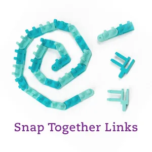 Authentic Knitting Board Flexee Chunky Loom Links  Teal & Turquoise 36 Piece - Snap Together Links