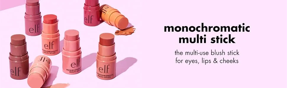e.l.f. Monochromatic Multi Stick  Luxuriously Creamy & Blendable Color  For Eyes  Lips & Cheeks  Dazzling Peony  0.17 oz (5 g) - Monochromatic Multi Stick