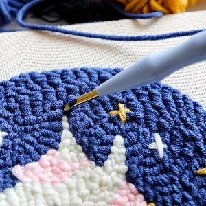 Punch Needle Embroidery Starter Kits Punch Needle Tool Threader Fabric Embroidery Hoop Yarn Rug Punch Needle Wave - product information 4