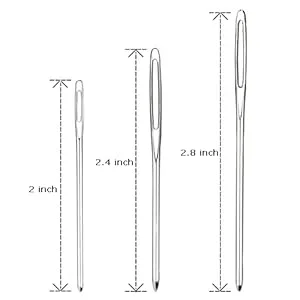 Hekisn Large-Eye Blunt Needles  6 Piece Pro Quality Stainless Steel Yarn Knitting Needles  Sewing Needles  Crafting Knitting Weaving Stringing Needles (6 Pieces) - 3 different sizes blunt needle for craft