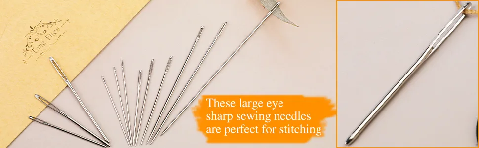 9 PCS Large Eye Stitching Needles - 3 Sizes Stitching Needles  3.5inch to 4.9inch Big Eye Hand Sewing Needles for Stitching and Crafting Projects - sewing needle