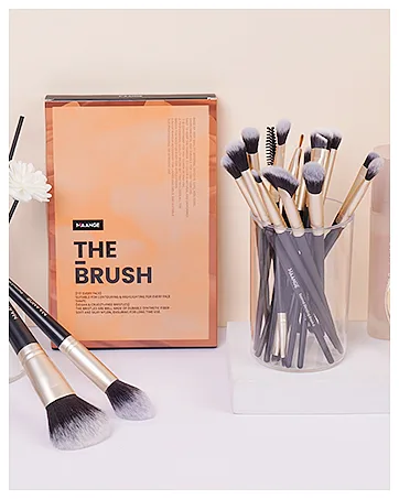 Makeup Brushes  18 Pcs Professional Premium Synthetic Make Up Brushes  Foundation Powder Concealers Eye Shadows Makeup Brush Set (Champagne Gold) - MAANGE makeup brushes