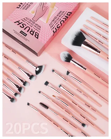 Makeup Brushes  18 Pcs Professional Premium Synthetic Make Up Brushes  Foundation Powder Concealers Eye Shadows Makeup Brush Set (Champagne Gold) - makeup brushes professional