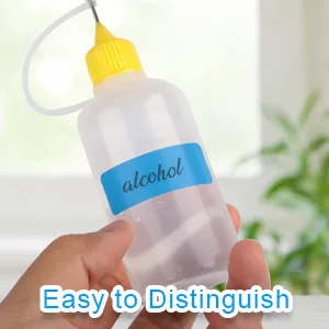 YGDZ 50ml Needle Tip Squeeze Bottle  8 PCS Precision Tip Applicator Bottles Glue Squeeze Bottles for Painting Quilling Ink Card Making  56pcs Stickers  8pcs Mini Funnels - precision tip application bottle