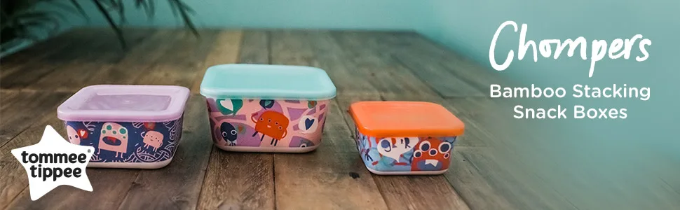 Tommee Tippee Chompers 3-Piece Bamboo Stacking Snack Boxes   18+ Months - unspecified