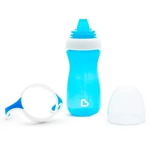 Munchkin  Gentle  Transition Sippy Cup with Trainer Handles  10 Ounce  Blue - munchkin baby cup transition trainer sippy