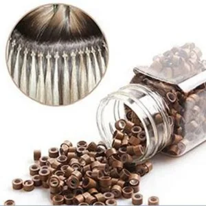 2500 pieces Seamless hair extension micro ring link beads 5mm silicone lined beads suitable for human hair extensions - product information 5