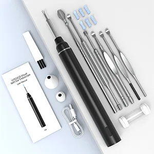 VITCOCO Ear Wax Removal Tool  1920P HD Ear Cleaner with 6 LED Lights  3mm Mini Visual Ear Camera  Ear Cleaning Kit for iPhone  iPad  Android Black - ear wax removal tool