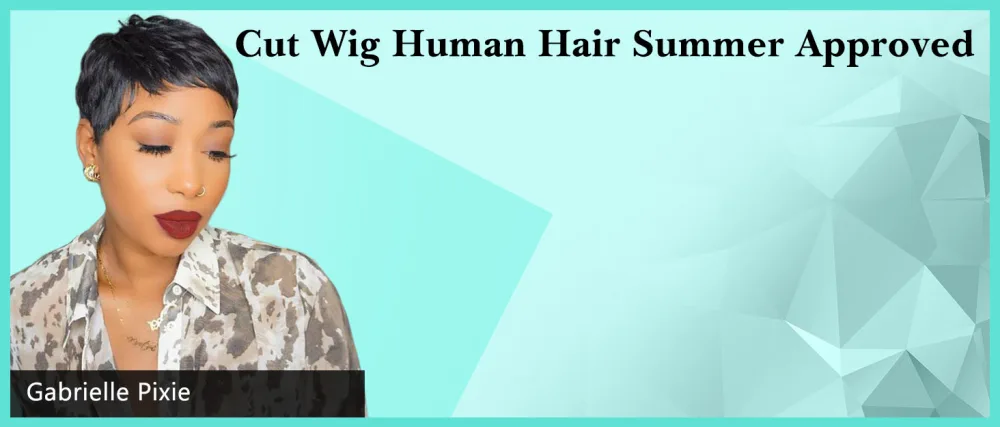 Gabrielle Short Human Hair Pixie Cut Wigs 100% Human Hair Cute Wig Short Pixie Wigs for Black Women Natural Boy Cut Wigs (Pixie Cut  1B) - pixie cut wig