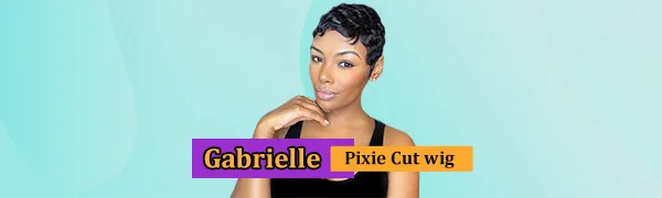 Gabrielle Short Human Hair Pixie Cut Wigs 100% Human Hair Cute Wig Short Pixie Wigs for Black Women Natural Boy Cut Wigs (Pixie Cut  1B) - pixie cut wig