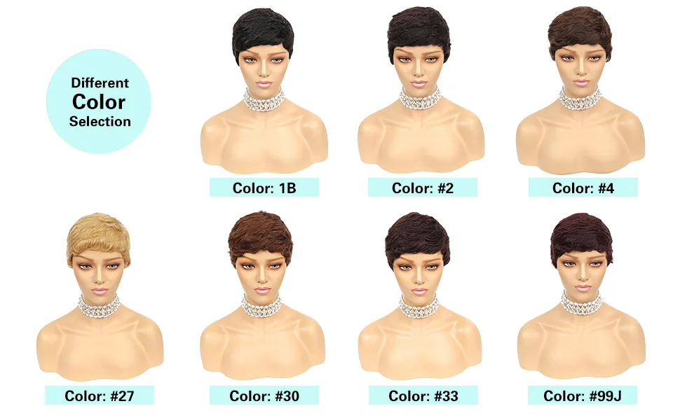 Gabrielle Short Human Hair Pixie Cut Wigs 100% Human Hair Cute Wig Short Pixie Wigs for Black Women Natural Boy Cut Wigs (Pixie Cut  1B) - pixie cut wig