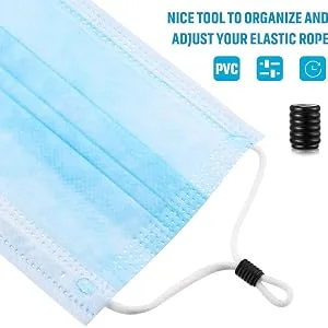 100 PCS Cord Locks Soft Silicone Toggles for Masker Drawstrings  Adjustable Lanyard Buckle Barrel Connectors  Elastic Cord Adjuster Non Slip Stopper (White) - cord locks for elastic