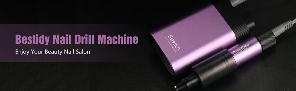 Bestidy 30000RPM Nail Drill Electrical Machine Professional Rechargeable Efile Nail Drill Kit for Acrylic  Gel Nails  Manicure Pedicure and Polishing(Purple) - bestidy