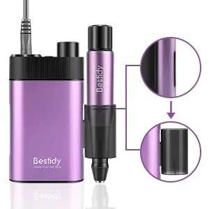 Bestidy 30000RPM Nail Drill Electrical Machine Professional Rechargeable Efile Nail Drill Kit for Acrylic  Gel Nails  Manicure Pedicure and Polishing(Purple) - electric drill