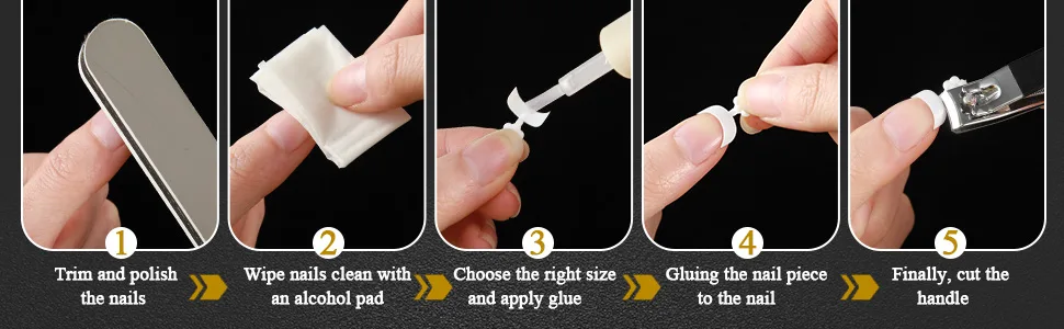 1000 Pieces Short French Style Nails Tips False Acrylic Half Cover Nail Tips Nail Extension Tool for DIY Nail Salons Art  Transparent and White - product information 5
