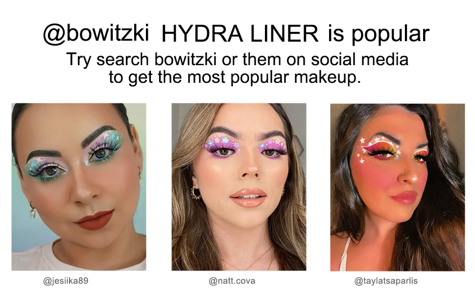 Bowitzki 8x5 Gram Water Activated Eyeliner Hydra Liner Makeup UV Glow Fluorescent Color Graphic Retro Face and Body Paint (Pastel Color) - social
