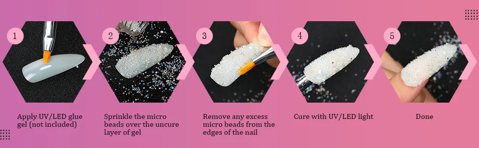 6 Bottles Diamonds Micro Caviar Beads Micro Pixie Beads Nail Beads Gravel Nail Stone Crystal Rhinestones Nail Decorations for DIY 3D Nail (AB Color) - product information 5