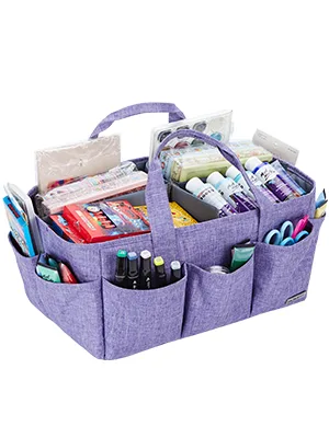 HOMEST Craft Organizer Tote Bag with Multiple Pockets  Storage Art Caddy for Scrapbooking  Crafts Supply Carrier for Tools  Purple - sew accessories