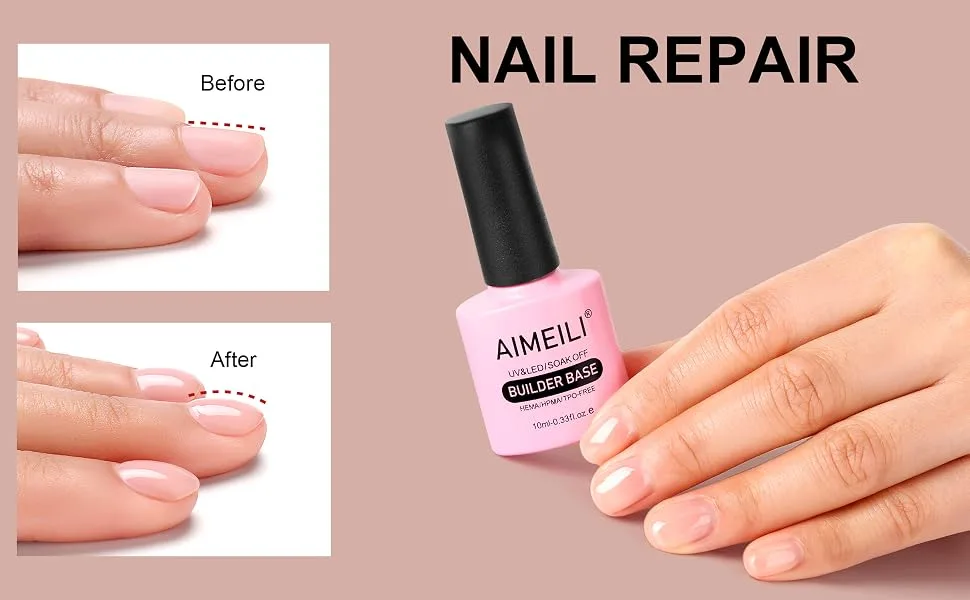AIMEILI Builder Base Clear Sheer Color Gel  No Need Slip Solution Builder Extension  Soak Off Gel Nail Polish 6pcs X 10ml - Kit Set 36 SET3 - summer gel polish