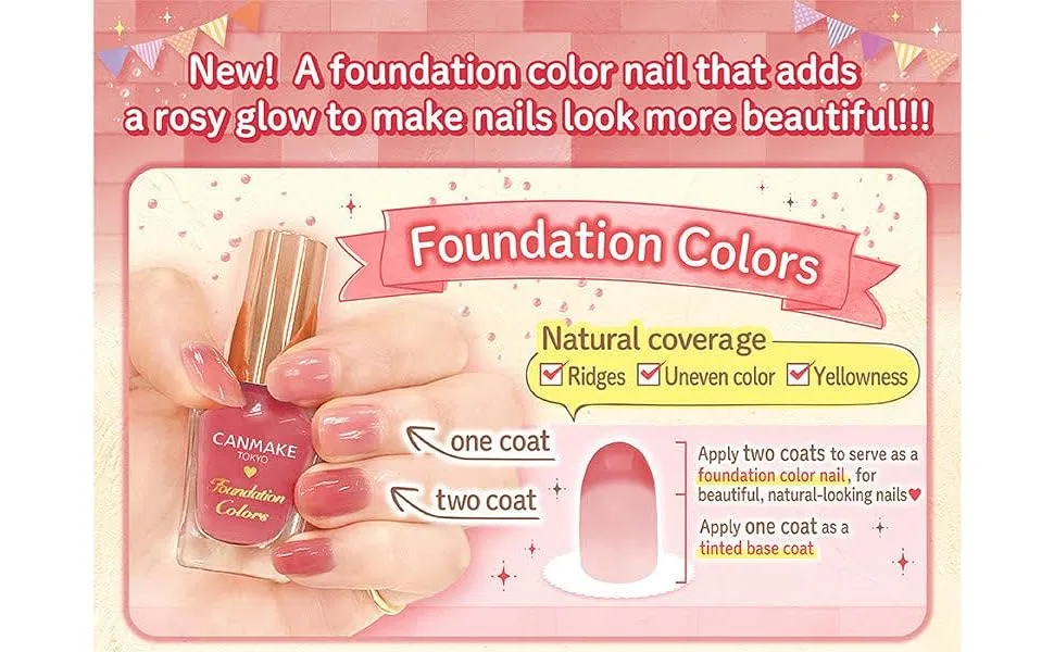 CANMAKE Colorful Nails Foundation Colors 01 Natural Pink - product information 2