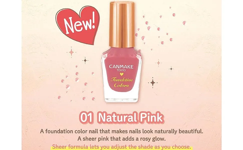 CANMAKE Colorful Nails Foundation Colors 01 Natural Pink - product information 3