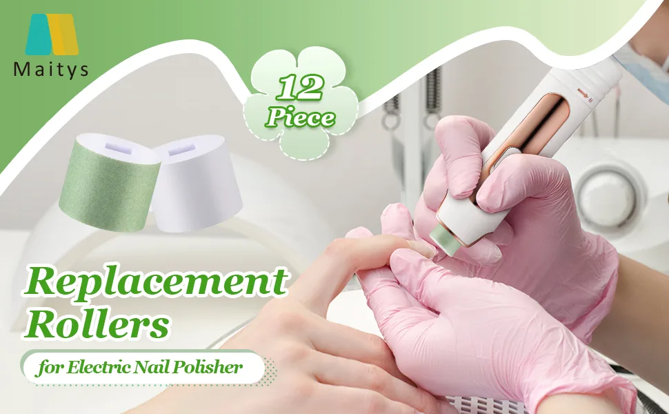 12 Pieces Nail Buffer Refills Electric Manicure Pedicure Tool Refills Nail Buffer Replacement Rollers for Electric Nail Buffer  Filing  Buffing and Shining - product information 1