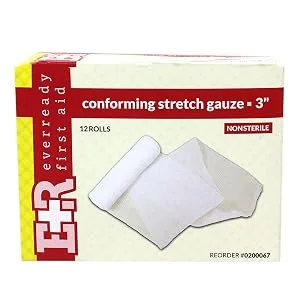 Ever Ready First Aid Conforming Gauze Roll Bandage Non Sterile Box of 12-3 inch 3 - front box