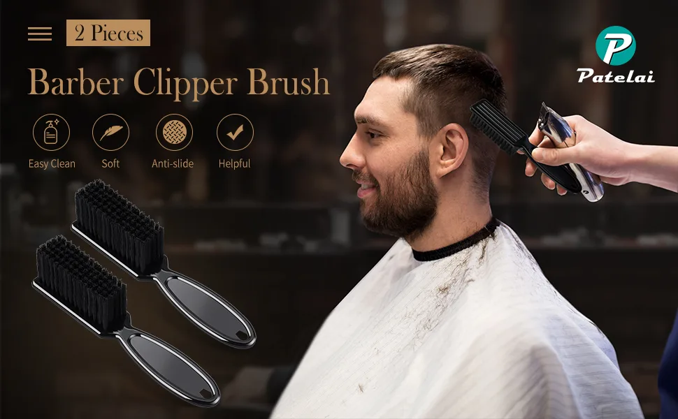 2 Pieces Barber Blade Cleaning Brush Hair Clipper Brush Nail Brush Tool for Cleaning Clipper (Black) - product information 1