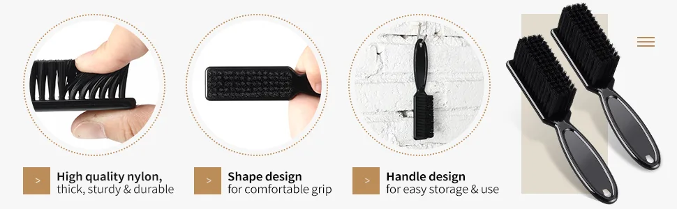 2 Pieces Barber Blade Cleaning Brush Hair Clipper Brush Nail Brush Tool for Cleaning Clipper (Black) - product information 2