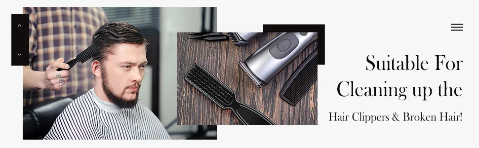 2 Pieces Barber Blade Cleaning Brush Hair Clipper Brush Nail Brush Tool for Cleaning Clipper (Black) - product information 3