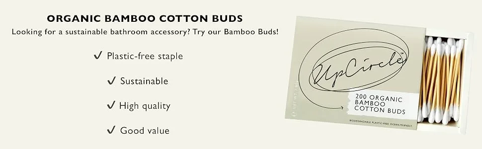 UpCircle Bamboo Cotton Buds - 200 Pieces - Sustainable  Plastic-Free  Fully Recyclable Ear Buds - A Staple For Any Bathroom - bamboo buds