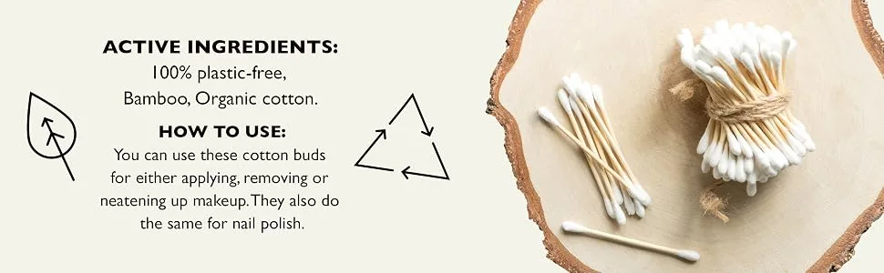 UpCircle Bamboo Cotton Buds - 200 Pieces - Sustainable  Plastic-Free  Fully Recyclable Ear Buds - A Staple For Any Bathroom - bamboo buds