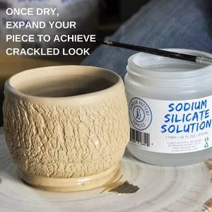 Penguin Pottery - Sodium Silicate Solution - Deflocculant - 16 oz - image shows the end result of sodium silicate applied to clay