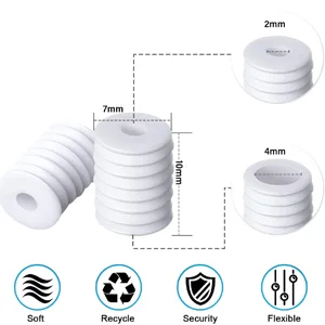 OCEANTREE Cord Locks for Mask  Elastic Adjuster Silicone Cord Stopper No Slip Earloop Toggles for Drawstring Buckle Clasp White - product information 3
