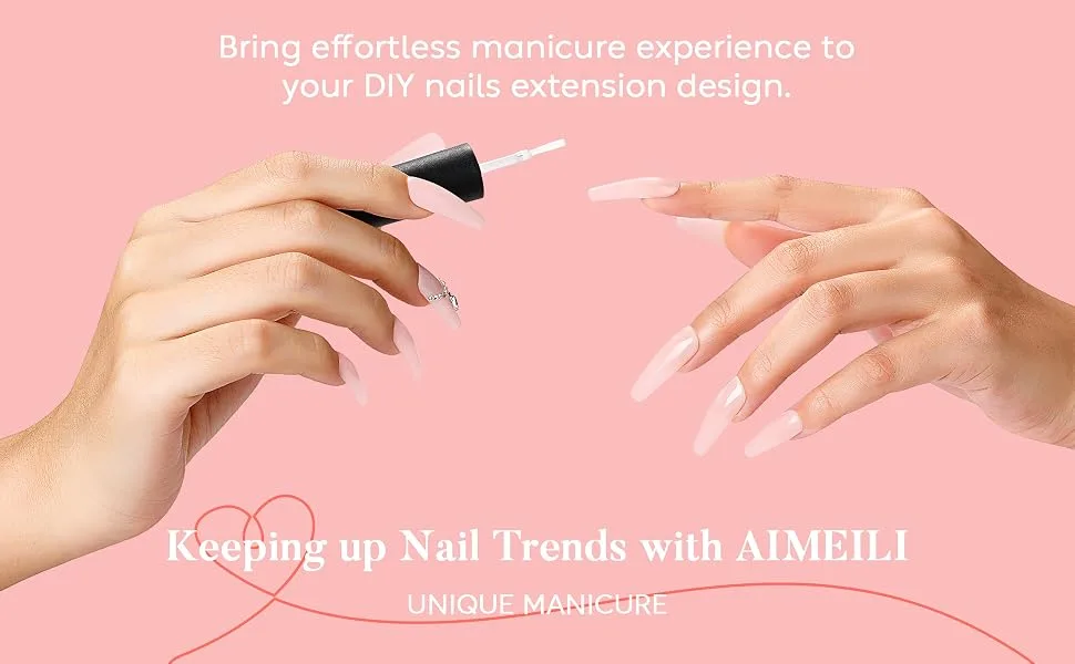 AIMEILI Clear Building Nail Gel Builder Base for Nail Repair Nails Extension Nail Strengthen  No Need Slip Solution Quick Extension Gel - carving gel for nails