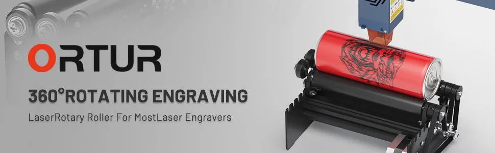 ORTUR Laser Rotary Roller  360  Laser Engraver Y-axis Rotary Module for Engraving Cylindrical Objects Cans  7 Adjustment Diameters  Min to 8mm  Compatible with Most Laser Engraving Machines - laser rotary roller