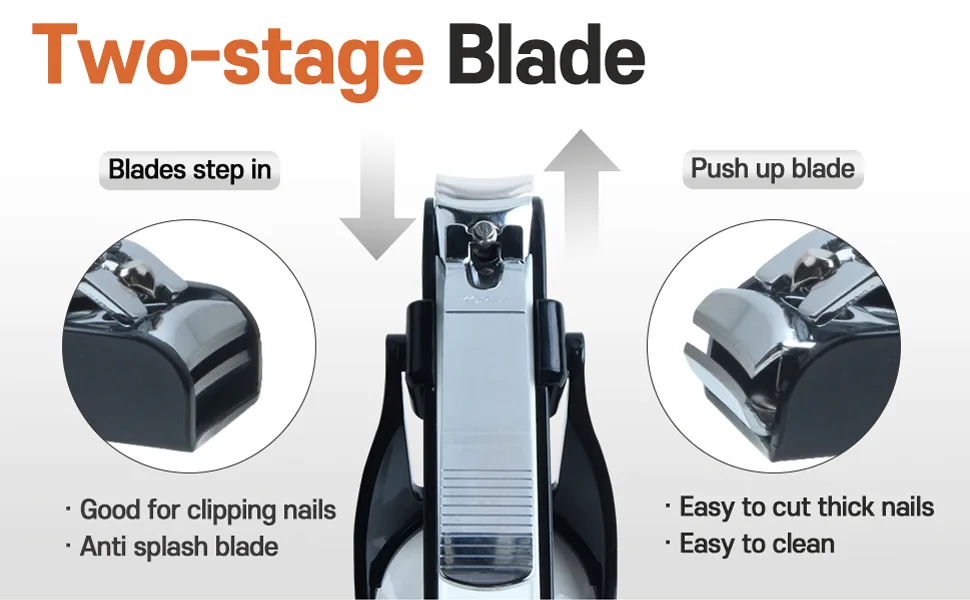 Made in Korea ROYAL Smart Nail Clipper with Multi-Features SMC-1 (Magnifier) Magnifier Black - Two - stage blade