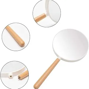XPXKJ Handheld Mirror with Handle  for Vanity Makeup Home Salon Travel Use (Round  Green) Round Green - Detachable